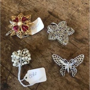 Vintage costume Jewelry pin brooch lot.